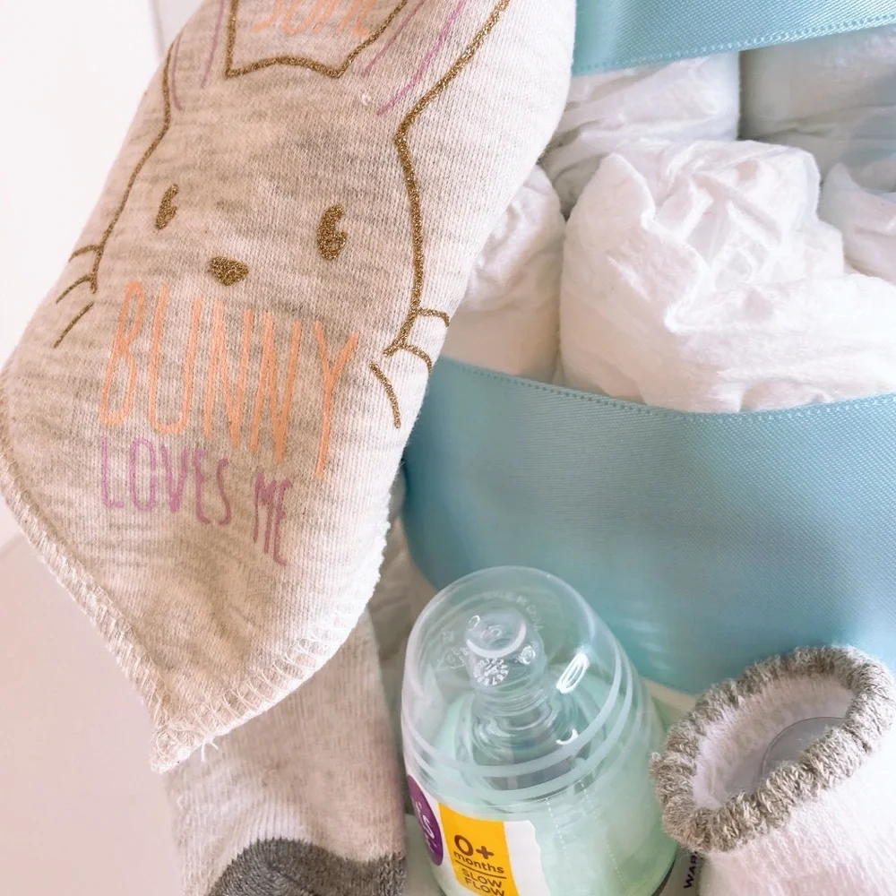 Bunny Diaper Cake, Easter Diaper Cake